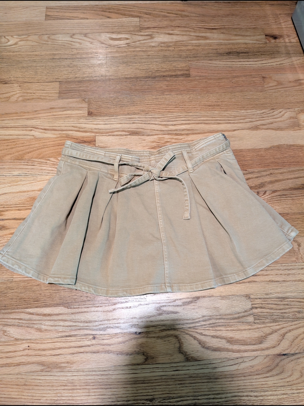 American Eagle Outfitters Khaki Tie-Waist Skater Skirt